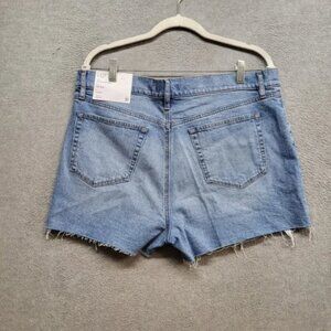 Loft Women Shorts 31 Blue Denim The Cut‎ Off High Rise Button Fly NWT